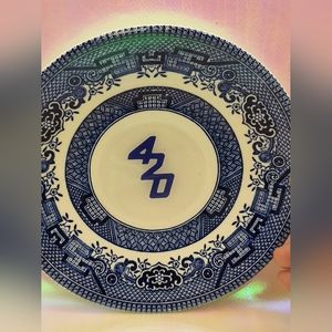 2 Vintage 420 Saucer Plates Rolling Tray